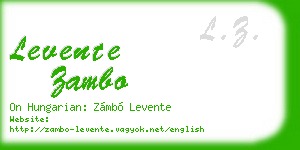 levente zambo business card