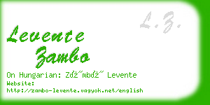 levente zambo business card